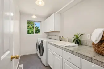 Fantastic laundry space just steps from the core of the home.
