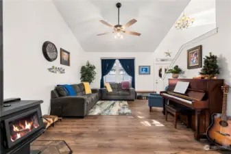 Vaulted ceilings.