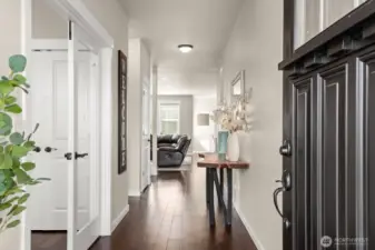 Entry, double door office to your left