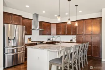 Large kitchen with granite counters