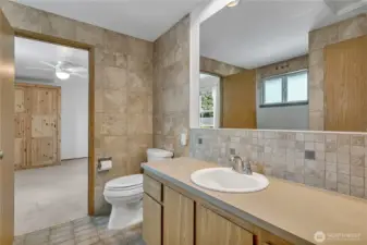 Full Bath on upper level.