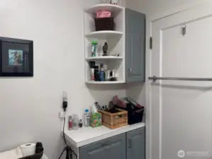 Lots of storage in the bathroom!