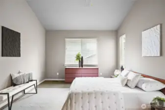 Vaulted ceilings in the Primary Suite