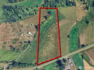 Overhead view with approximate boundaries in red.