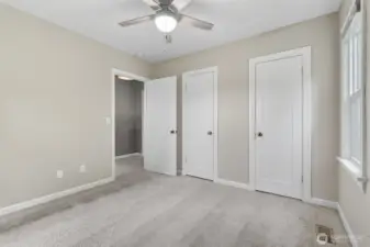 Primary bedroom includes 2 separate closets.