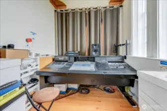 Recoding studio off of the event room