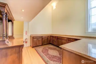 Staging room off of the kitchen for large events.