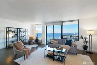 Light-filled main living space with panoramic views from every window