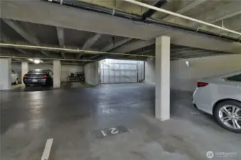 Secure garage entry from left side of the building