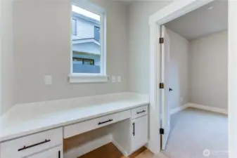 Built-in Tech Desk off of Kitchen