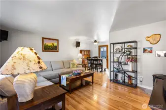 Upon entry, you're greeted by handsome hickory floors and new interior paint.