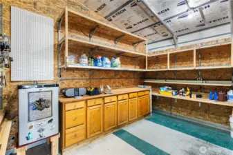 Built in storage inside the carport/shed to make your life easier!