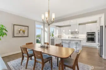 The dining area offers a warm and inviting setting for both everyday meals and special occasions. Thoughtfully designed, it provides a comfortable space to gather, dine, and create lasting memories.