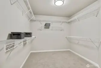 Oversized primary walk-in closet