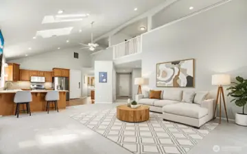 Virtually Staged Living/Family Room