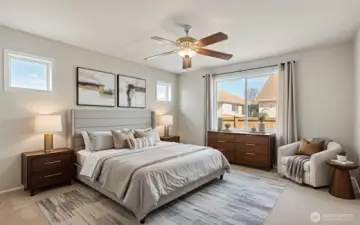 Virtually Staged Primary Bedroom