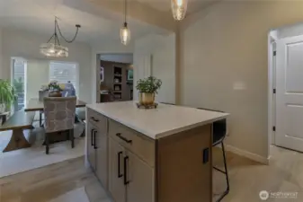 Kitchen island, this gives a better idea of cabinet hue