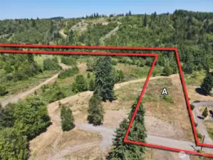 Overhead view with approximate boundaries in red.