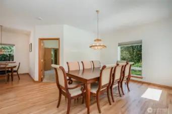 Large dining room is conveniently located just off the kitchen.