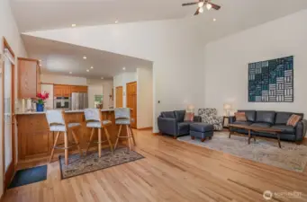 Home also features hardwood floors and ceiling fans throughout along with A/C for warm summer months.