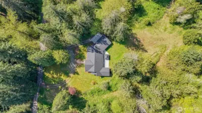An aerial view of the property showcases it's impressive size.
