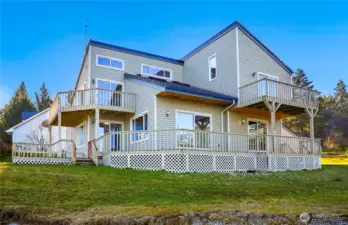 The view of the house from the water