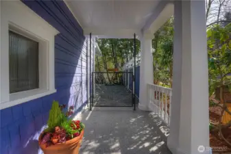 Front gate leads to paver patio & wrap around deck. Welcome to Paradeisos!