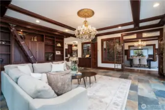 Family Room connects directly with Dining Room, Kitchen and Deck