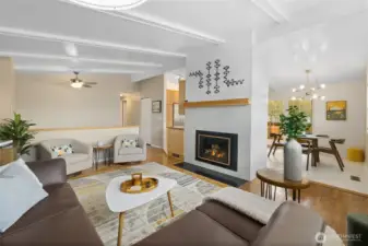 Gas fireplace takes the chill out of cool nights