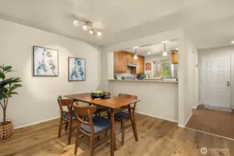 Dining area is large enough to seat 6.