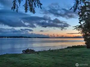 Astoria city lights showing just after the golden hour.