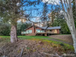 Looking up towards the house from your private beach