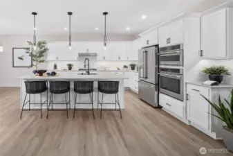 Large island for gatherings, baking or visiting while making a delish meal for your guests. All pictures are of actual home.