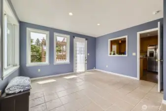 Sunny and bright! This is my favorite room in the house!