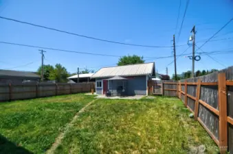 Fenced backyard