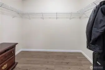 Big walk in closet in Primary!