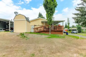 Back view of the home