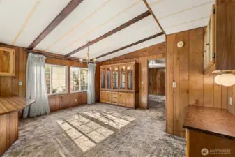 Dining Room with built in cabinets