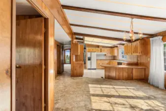 Dining room and kitchen