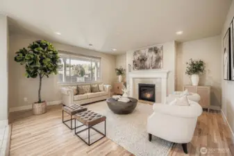 Living room to gather before the fireplace.