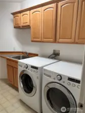 Washer, dryer, sink area