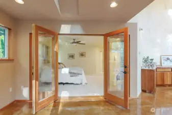3 French doors like this - gorgeous !