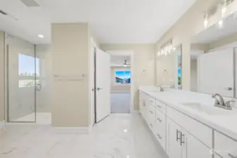 Primary bathroom - walk in shower to the left
