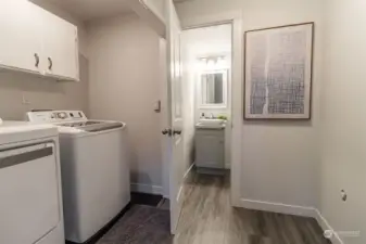 Mud room with Laundry and powder room