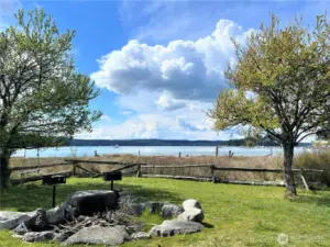Waterfront picnic area at the community park