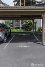 Designated covered parking space, #74