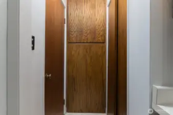 Two pantries located at end of kitchen