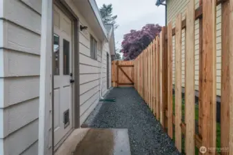 Side yard newly fenced