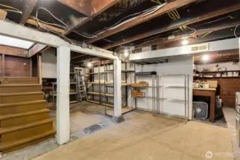 Lots of amazing storage in the unfinished the lower level.