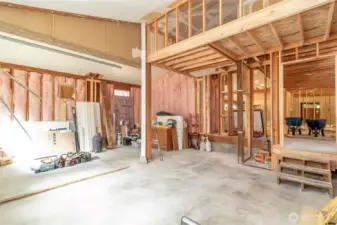 2 car garage with tons of storage